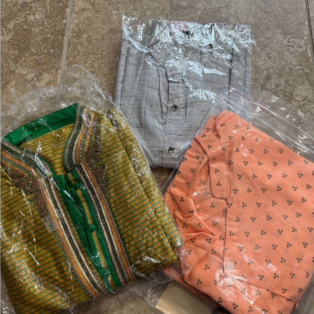 Indian Men’s Kurta Colorful Traditional 3 Set